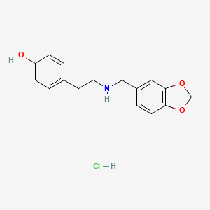 molecular formula C16H18ClNO3 B3053785 4-[2-(1,3-Benzodioxol-5-ylmethylamino)ethyl]phenol;hydrochloride CAS No. 56114-14-8