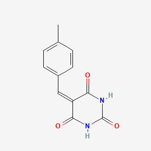 molecular formula C12H10N2O3 B3053840 5-[(4-methylphenyl)methylidene]-1,3-diazinane-2,4,6-trione CAS No. 56504-51-9