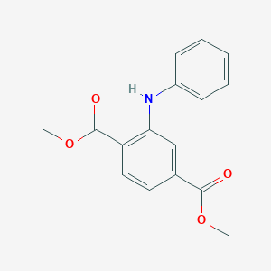 molecular formula C16H15NO4 B3053860 Dimethyl 2-anilinobenzene-1,4-dicarboxylate CAS No. 566155-74-6