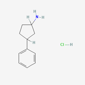 molecular formula C11H16ClN B3053878 3-phenylcyclopentan-1-amine hydrochloride CAS No. 56740-41-1
