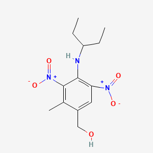 molecular formula C13H19N3O5 B3053883 Benzenemethanol, 3,5-dinitro-4-((1-ethylpropyl)amino)-2-methyl- CAS No. 56750-76-6