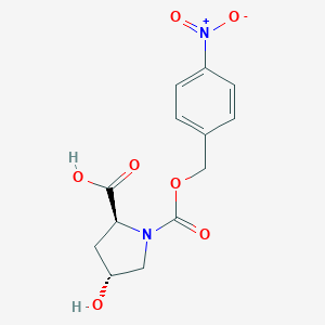 molecular formula C13H14N2O7 B030539 trans-4-Hydroxy-1-(4-nitrobenzyloxycarbonyl)-L-proline CAS No. 96034-57-0