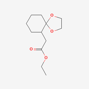 molecular formula C12H20O4 B3053948 ethyl 2-{1,4-dioxaspiro[4.5]decan-6-yl}acetate CAS No. 57133-55-8
