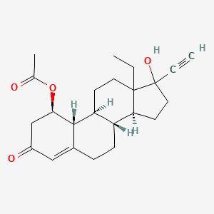 (1r,8r,9s,10r,14s)-13-Ethyl-17-ethynyl-17-hydroxy-3-oxo-2,3,6,7,8,9,10,11,12,13,14,15,16,17-tetradecahydro-1h-cyclopenta[a]phenanthren-1-yl acetate(non-preferred name)