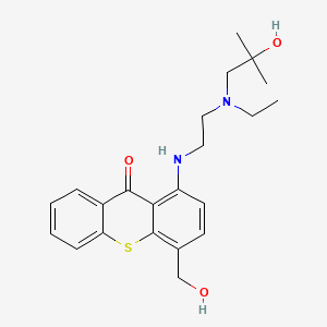 molecular formula C22H28N2O3S B3053972 1-({2-[ethyl(2-hydroxy-2-methylpropyl)amino]ethyl}amino)-4-(hydroxymethyl)-9h-thioxanthen-9-one CAS No. 57292-31-6