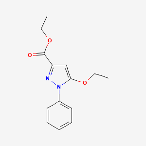 molecular formula C14H16N2O3 B3054093 Ethyl 5-ethoxy-1-phenyl-1H-pyrazole-3-carboxylate CAS No. 58131-65-0