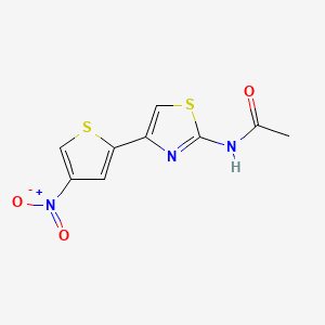 molecular formula C9H7N3O3S2 B3054095 Acetamide, N-(4-(4-nitro-2-thienyl)-2-thiazolyl)- CAS No. 58139-53-0