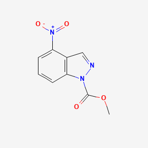 molecular formula C9H7N3O4 B3054104 methyl 4-nitro-1H-indazole-1-carboxylate CAS No. 581812-75-1