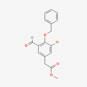 Methyl 2-(3-bromo-5-formyl-4-phenylmethoxyphenyl)acetate