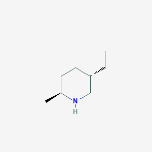 molecular formula C8H17N B3054121 Piperidine, 5-ethyl-2-methyl-, trans- CAS No. 58310-07-9