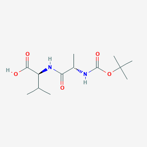 molecular formula C13H24N2O5 B3054408 L-Valine, N-[(1,1-dimethylethoxy)carbonyl]-L-alanyl- CAS No. 60209-59-8
