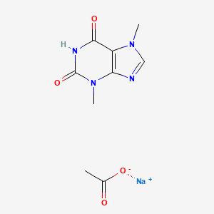 molecular formula C9H11N4NaO4 B3054415 sodium;3,7-dimethylpurine-2,6-dione;acetate CAS No. 6024-68-6