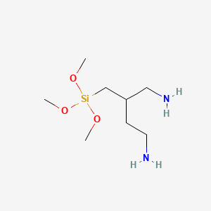 molecular formula C8H22N2O3Si B3054435 1,4-Butanediamine, 2-[(trimethoxysilyl)methyl]- CAS No. 6037-49-6