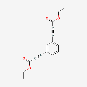 molecular formula C16H14O4 B3054467 Ethyl 3-[3-(3-ethoxy-3-oxoprop-1-ynyl)phenyl]prop-2-ynoate CAS No. 60521-72-4