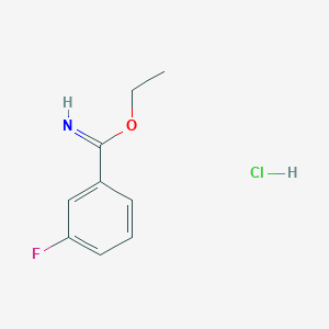molecular formula C9H11ClFNO B3054478 Ethyl 3-fluorobenzene-1-carboximidate hydrochloride CAS No. 60612-89-7