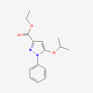 molecular formula C15H18N2O3 B3054515 Ethyl 1-phenyl-5-[(propan-2-yl)oxy]-1H-pyrazole-3-carboxylate CAS No. 60872-10-8