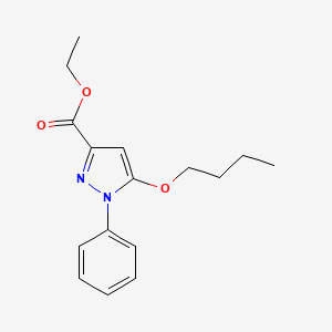 molecular formula C16H20N2O3 B3054516 Ethyl 5-butoxy-1-phenyl-1H-pyrazole-3-carboxylate CAS No. 60872-11-9