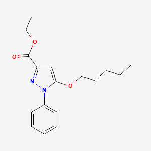 molecular formula C17H22N2O3 B3054517 Ethyl 5-(pentyloxy)-1-phenyl-1H-pyrazole-3-carboxylate CAS No. 60872-12-0