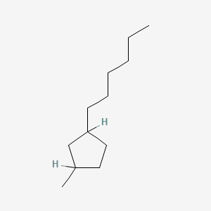 molecular formula C12H24 B3054562 1-Hexyl-3-methylcyclopentane CAS No. 61142-68-5