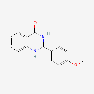molecular formula C15H14N2O2 B3054575 2-(4-Methoxyphenyl)-2,3-dihydroquinazolin-4(1H)-one CAS No. 61195-16-2