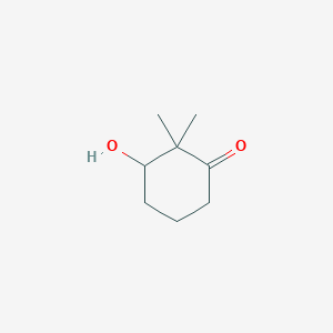 molecular formula C8H14O2 B3054655 3-Hydroxy-2,2-dimethylcyclohexan-1-one CAS No. 61447-86-7