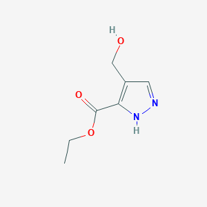 molecular formula C7H10N2O3 B3054656 ETHYL 4-(HYDROXYMETHYL)-1H-PYRAZOLE-3-CARBOXYLATE CAS No. 61453-49-4
