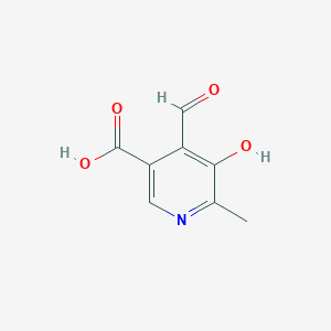 molecular formula C8H7NO4 B3054681 4-Formyl-5-hydroxy-6-methylpyridine-3-carboxylic acid CAS No. 61547-30-6