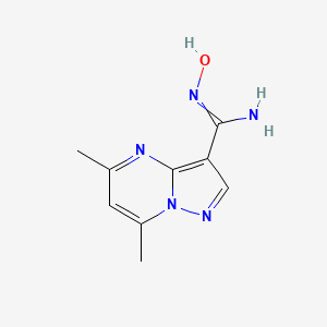 molecular formula C9H11N5O B3054685 N'-hydroxy-5,7-dimethylpyrazolo[1,5-a]pyrimidine-3-carboximidamide CAS No. 61552-51-0