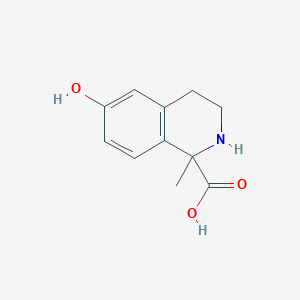 molecular formula C11H13NO3 B3054708 1-Isoquinolinecarboxylic acid, 1,2,3,4-tetrahydro-6-hydroxy-1-methyl- CAS No. 61659-11-8