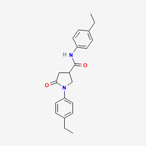 molecular formula C21H24N2O2 B3054715 N,1-bis(4-ethylphenyl)-5-oxopyrrolidine-3-carboxamide CAS No. 6169-73-9