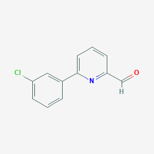molecular formula C12H8ClNO B3054731 6-(3-Chlorophenyl)picolinaldehyde CAS No. 61704-38-9