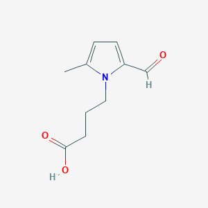 molecular formula C10H13NO3 B3054761 4-(2-Formyl-5-methyl-1H-pyrrol-1-yl)butanoic acid CAS No. 61837-44-3