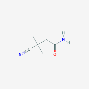 molecular formula C6H10N2O B3054780 3-Cyano-3-methylbutanamide CAS No. 61892-66-8