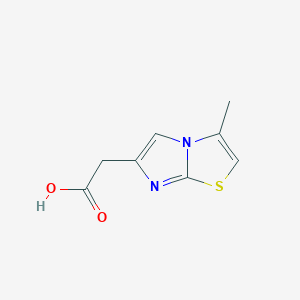 molecular formula C8H8N2O2S B3054801 2-{3-methylimidazo[2,1-b][1,3]thiazol-6-yl}acetic acid CAS No. 61984-78-9