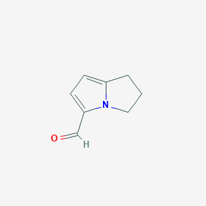 molecular formula C8H9NO B3054873 2,3-Dihydro-1H-pyrrolizine-5-carbaldehyde CAS No. 6225-59-8