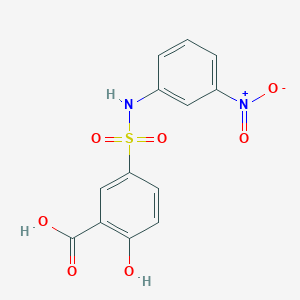 molecular formula C13H10N2O7S B3054946 Benzoic acid, 2-hydroxy-5-[[(3-nitrophenyl)amino]sulfonyl]- CAS No. 62547-13-1