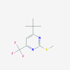 molecular formula C10H13F3N2S B3055019 Pyrimidine, 4-(1,1-dimethylethyl)-2-(methylthio)-6-(trifluoromethyl)- CAS No. 62773-04-0