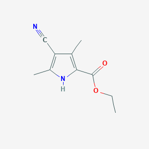 molecular formula C10H12N2O2 B3055073 ethyl 4-cyano-3,5-dimethyl-1H-pyrrole-2-carboxylate CAS No. 6297-38-7