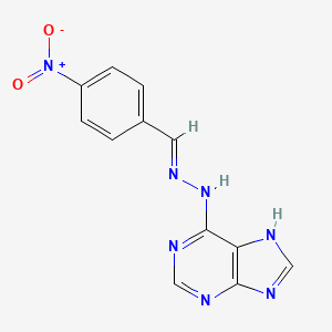 Benzaldehyde, p-nitro-, purin-6-yl-hydrazone
