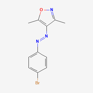 molecular formula C11H10BrN3O B3055192 Isoxazole, 4-[(4-bromophenyl)azo]-3,5-dimethyl- CAS No. 63336-40-3