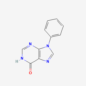 molecular formula C11H8N4O B3055194 9-phenyl-3H-purin-6-one CAS No. 6334-42-5
