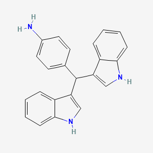 molecular formula C23H19N3 B3055216 4-(Di(1H-indol-3-yl)methyl)aniline CAS No. 6340-90-5