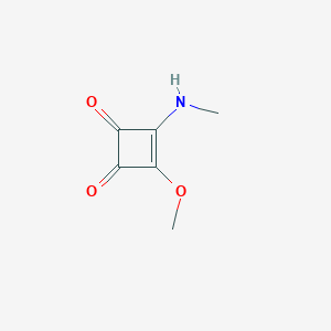molecular formula C6H7NO3 B3055256 3-Methoxy-4-(methylamino)cyclobut-3-ene-1,2-dione CAS No. 63649-29-6
