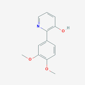 molecular formula C13H13NO3 B3055265 2-(3,4-Dimethoxyphenyl)pyridin-3-ol CAS No. 63688-36-8