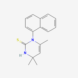molecular formula C17H18N2S B3055271 4,6,6-trimethyl-3-naphthalen-1-yl-1H-pyrimidine-2-thione CAS No. 63704-49-4