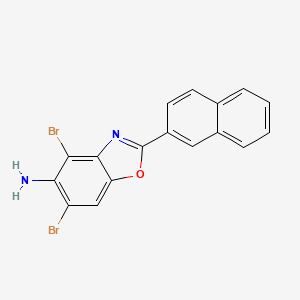 molecular formula C17H10Br2N2O B3055282 4,6-Dibromo-2-(2-naphthyl)-1,3-benzoxazol-5-amine CAS No. 637303-05-0