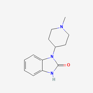 molecular formula C13H17N3O B3055326 2H-Benzimidazol-2-one, 1,3-dihydro-1-(1-methyl-4-piperidinyl)- CAS No. 63959-26-2