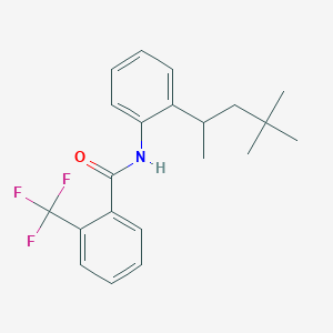 molecular formula C21H24F3NO B3055339 Benzamide, 2-(trifluoromethyl)-N-[2-(1,3,3-trimethylbutyl)phenyl]- CAS No. 640290-20-6