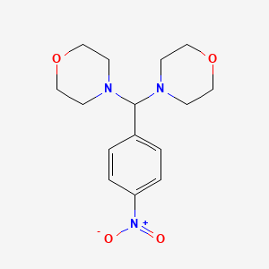 molecular formula C15H21N3O4 B3055368 Morpholine, 4,4'-(p-nitrobenzylidene)di- CAS No. 6425-11-2