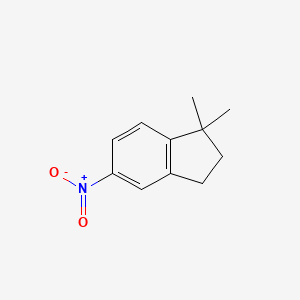 molecular formula C11H13NO2 B3055372 1,1-Dimethyl-5-nitro-2,3-dihydro-1H-indene CAS No. 64278-18-8